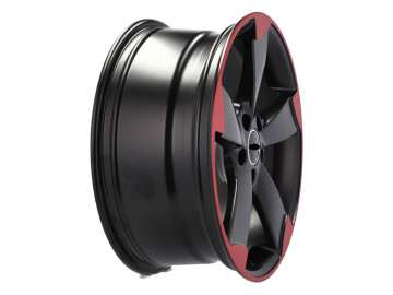 Jantes Look Audi Rotor 18x8 5X112 ET 35 66.5 (Preto + Linha Vermelha) 