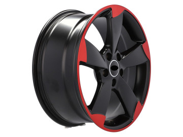 Jantes Look Audi Rotor 18x8 5X112 ET 35 66.5 (Preto + Linha Vermelha) 