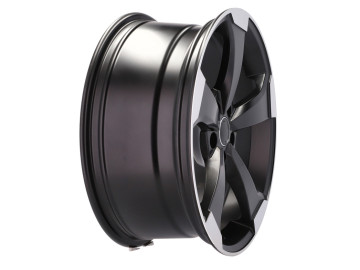 Jantes Look Audi Rotor 18x8 5X112 ET 35 66.5 (Preto Polido Metade Matte) 