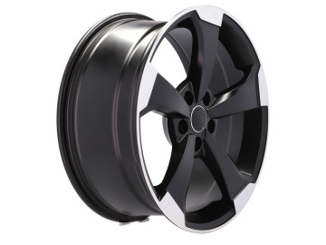 Jantes Look Audi Rotor 18x8 5X112 ET 35 66.5 (Preto Polido Metade Matte) 