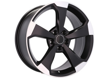 Jantes Look Audi Rotor 18x8 5X112 ET 35 66.5 (Preto Polido Metade Matte) 