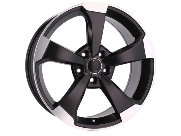 Jantes Look Audi Rotor 18x8 5X112 ET 35 66.5 (Preto Polido Metade Matte) 