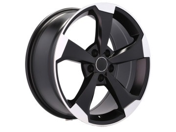 Jantes Look Audi Rotor 18x8 5X112 ET 35 66.5 (Preto Polido Metade Matte) 