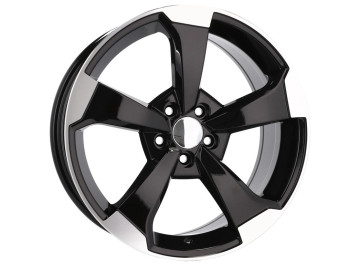 Jantes Look Audi Rotor 18x8 5X112 ET 40 66.5 (Preto Polido)