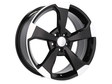 Jantes Look Audi Rotor 18x8 5X112 ET 40 66.5 (Preto Polido)