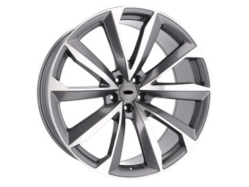 Jantes Look Audi Q7 Q8 5815 22x10 5X112 ET 26 66.5 (Cinza Polido + Revestimento em Pó)