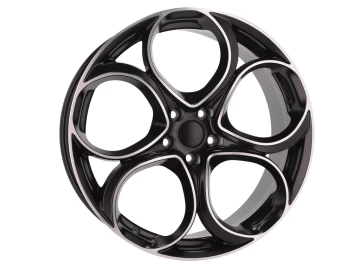 Jantes Look Alfa Romeo 20x8 5X110 ET 34 65.1 (Preto Polido Metade Matte)