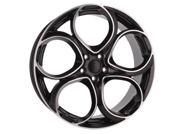 Jantes Look Alfa Romeo Stelvio 19x8 5X110 ET 34 65.1 (Preto Polido Metade Matte)