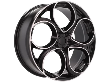 Jantes Look Alfa Romeo Stelvio 20x8 5X110 ET 37 65.1 (Preto Polido Metade Matte)