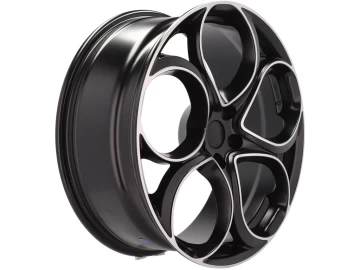 Jantes Look Alfa Romeo Stelvio 20x8 5X110 ET 37 65.1 (Preto Polido Metade Matte)