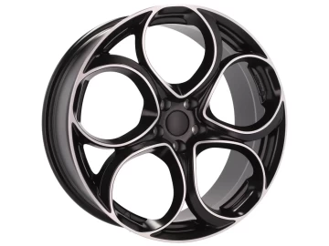 Jantes Look Alfa Romeo Stelvio 20x8 5X110 ET 37 65.1 (Preto Polido Metade Matte)