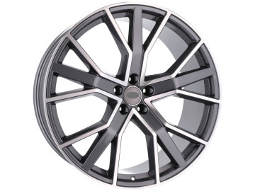 Jantes Look Audi 22x10 5X112 ET 21 66.5 (Cinza Polido Metade Matte)