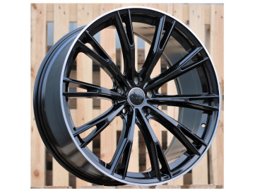 Jantes Look Audi ABT 17x7.5 5X112 ET 40 66.5 (Preto + Aba Polida)