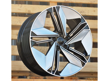 Jantes Look Audi E-Tron GT 19x8.5 5X112 ET 35 66.5 (Prata Brilhante + Preto)