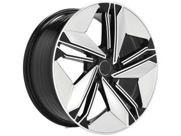 Jantes Look Audi E-Tron GT 19x8.5 5X112 ET 35 66.5 (Prata Brilhante + Preto)
