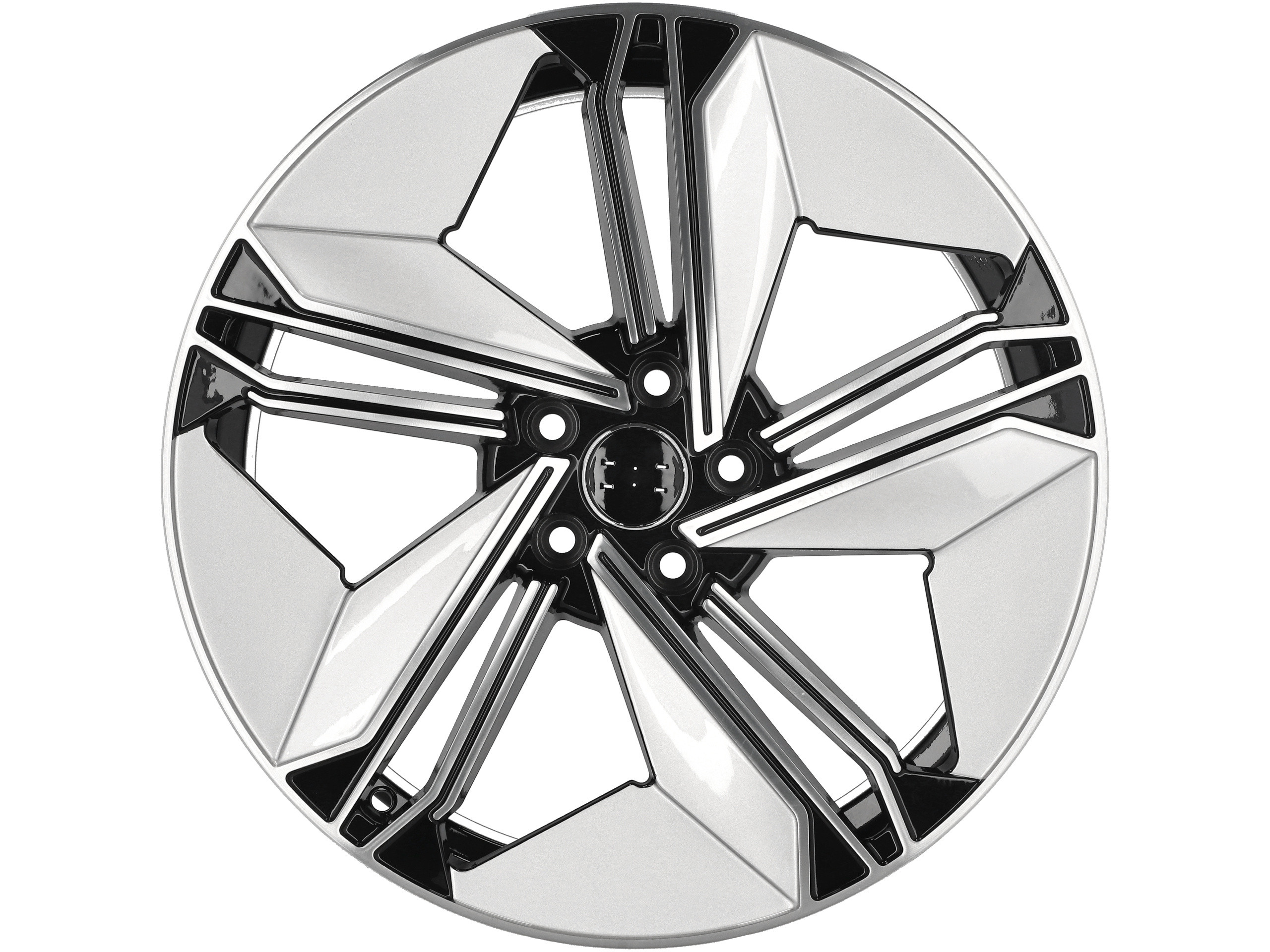 Jantes Look Audi E-Tron GT 19x8.5 5X112 ET 35 66.5 (Prata Brilhante + Preto)