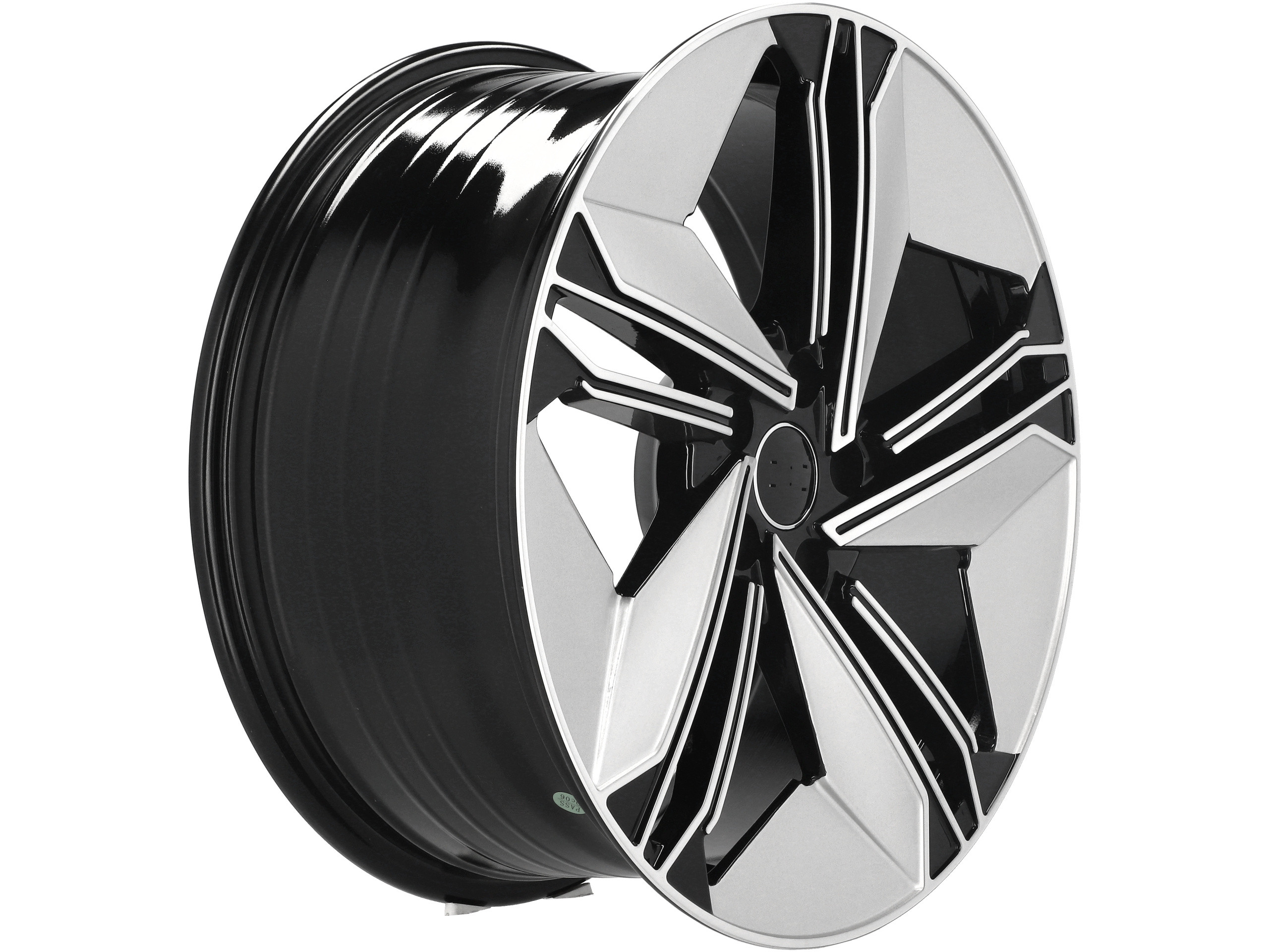 Jantes Look Audi E-Tron GT 19x8.5 5X112 ET 35 66.5 (Prata Brilhante + Preto)