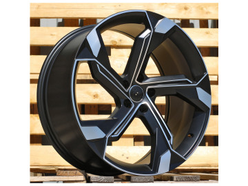 Jantes Look Audi RSQ8 22x10 5X112 ET 21 66.5 (Preto Polido Metade Matte)