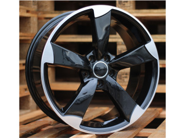 Jantes Look Audi Rotor 18x8 5X112 ET 35 66.5 (Preto Polido)