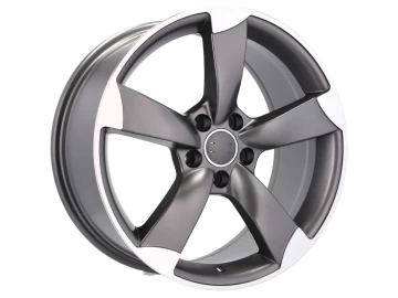 Jantes Look Audi Rotor  19x8 5X112 ET 45 66.5 (Cinza Polido Metade Matte)