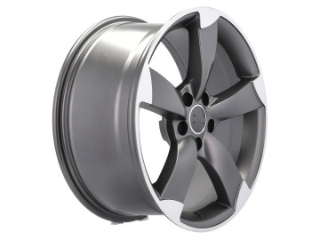 Jantes Look Audi Rotor  19x8 5X112 ET 45 66.5 (Cinza Polido Metade Matte)