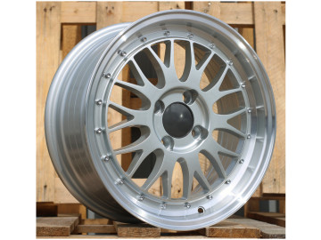 Jantes Look BBS 15x6.5  4X100  ET  35  67.1 Prata + Aba Polida