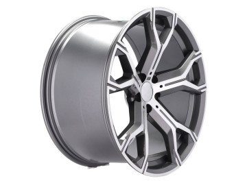 Jantes Look BMW Style 741M 22x9.5 5X112 ET 37 66.6 (Cinza Polida Metade Matte) 