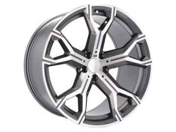 Jantes Look BMW Style 741M 22x9.5 5X112 ET 37 66.6 (Cinza Polida Metade Matte) 