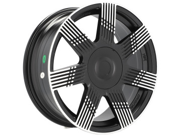 Jantes Look FIAT 500 15x6 4X98 ET 35 58.1 (Preto Polido Metade Matte)