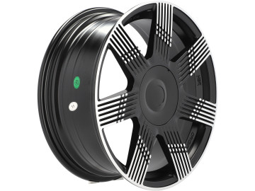 Jantes Look Fiat 500e 16x6.5 4X98 ET 35 58.1 (Preto Polido Metade Matte)