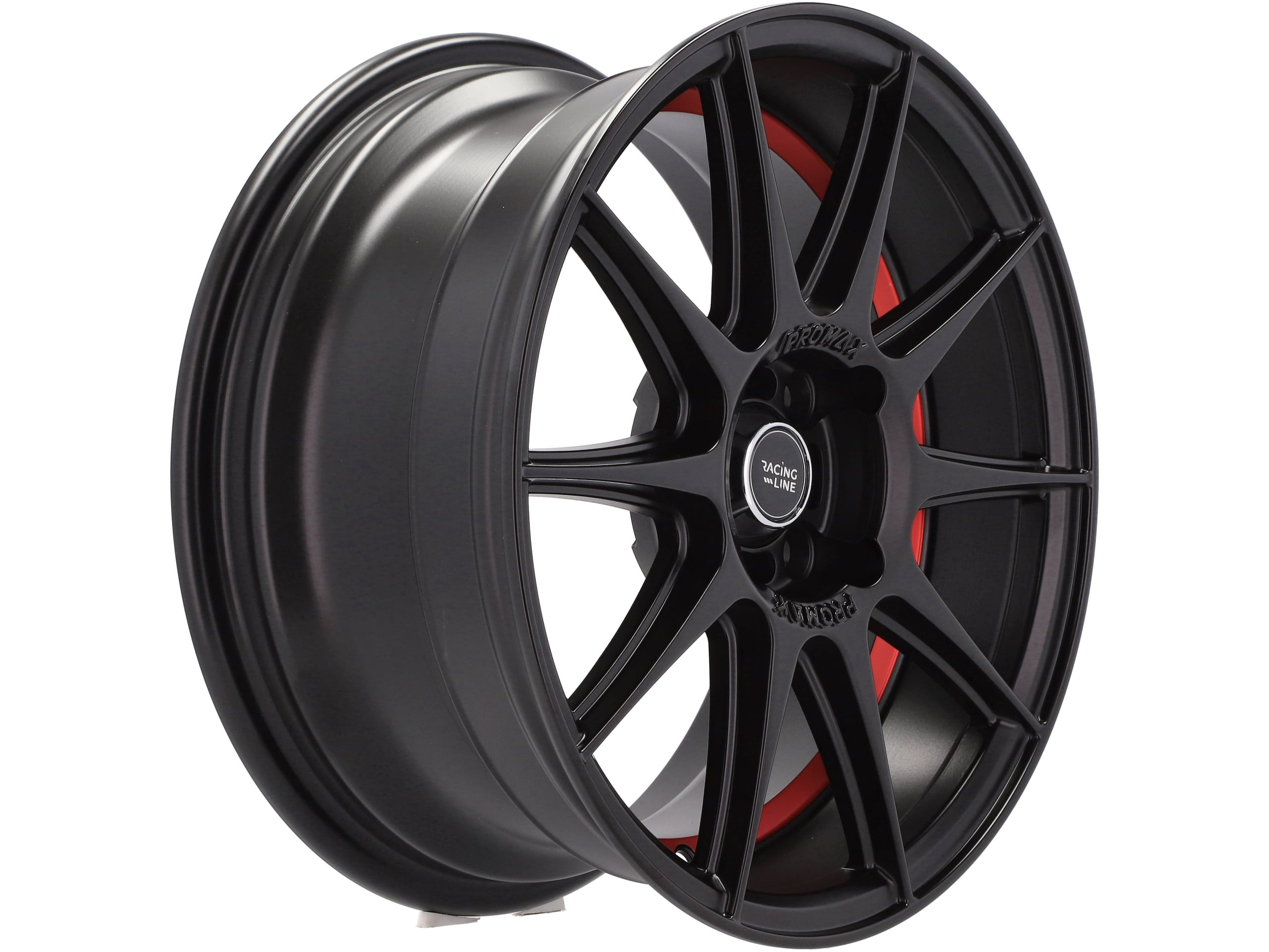 Jantes Look Honda Civic 15x7 4X100 ET 38 60.1 Preto Metade Matte + Aba Vermelha