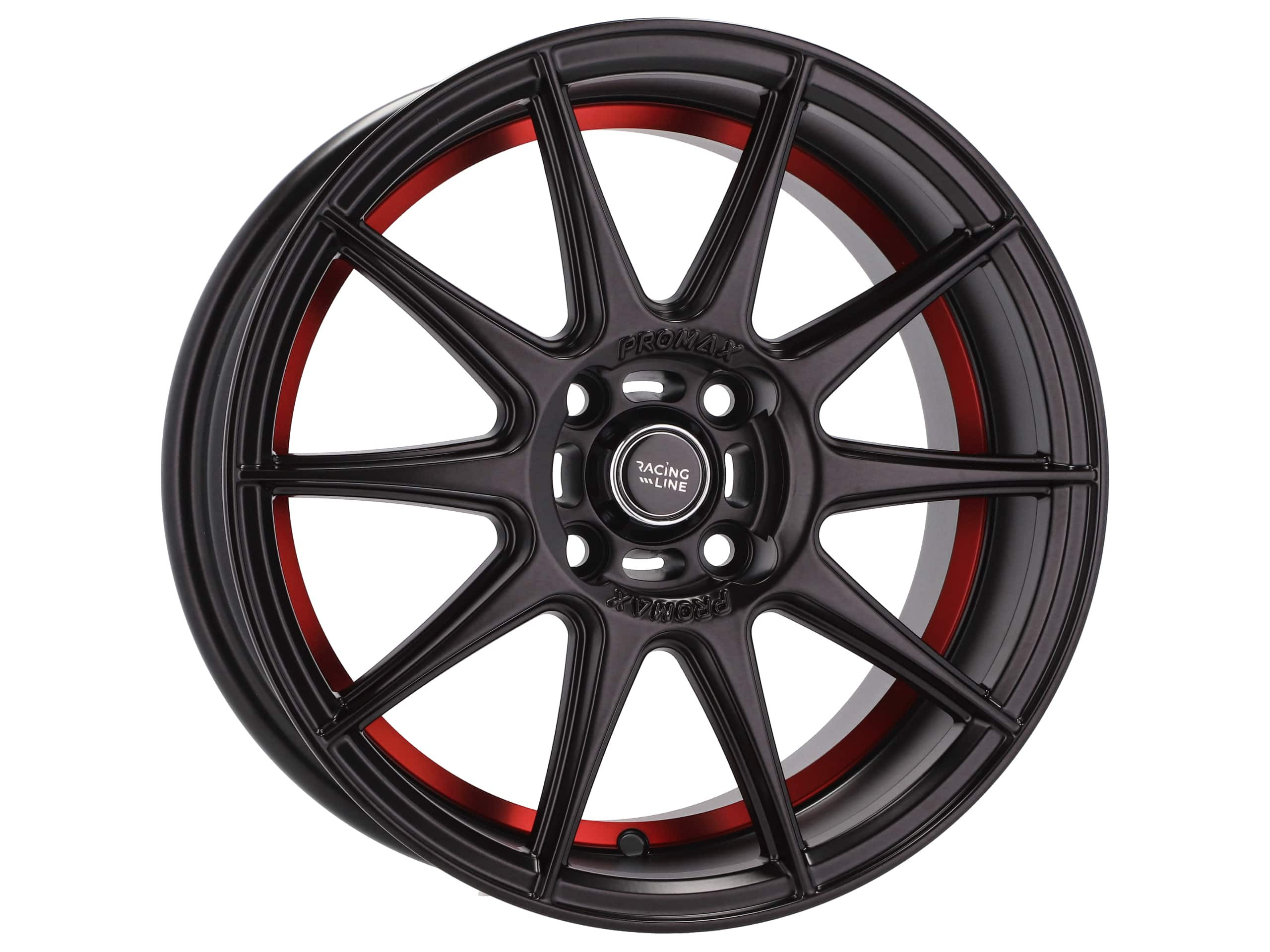 Jantes Look Honda Civic 15x7 4X100 ET 38 60.1 Preto Metade Matte + Aba Vermelha