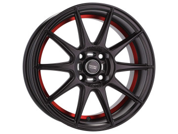 Jantes Look Honda Civic 15x7 4X100 ET 38 60.1 Preto Metade Matte + Aba Vermelha