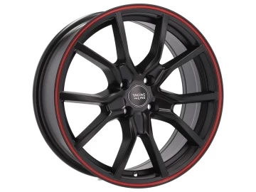 Jantes Look Honda Civic G10 Type R 17x7 4X100 ET 38 60.1 (Preto Metade Matte + Aba Vermelha)