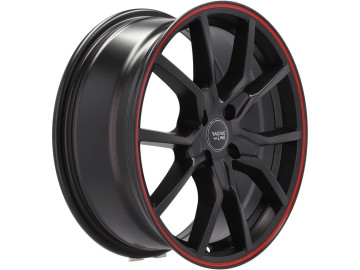 Jantes Look Honda Civic G10 Type R 17x7 5X112 ET 40 73.1 (Preto Metade Matte + Linha Vermelha)