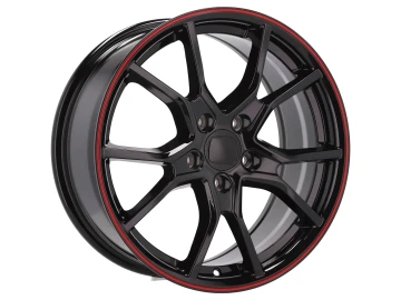 Jantes Look Honda Civic G10 Type R 17x7.5 5X114.3 ET 45 64.1 (Preto + Aba Vermelha)