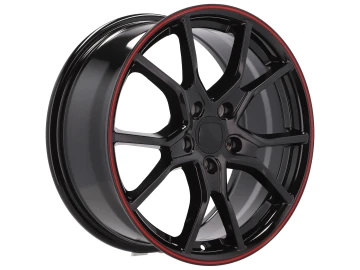Jantes Look Honda Civic G10 Type R 17x7.5 5X114.3 ET 45 64.1 (Preto + Aba Vermelha)