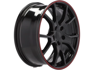 Jantes Look Honda Civic G10 Type R 17x7.5 5X114.3 ET 45 64.1 (Preto + Aba Vermelha)