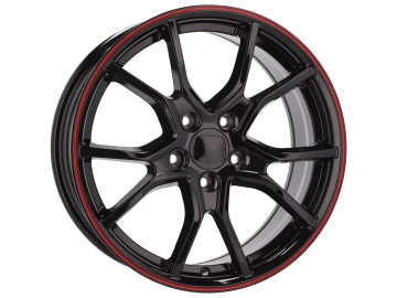 Jantes Look Honda Civic G10 Type R 17x7.5 5X114.3 ET 45 64.1 (Preto + Aba Vermelha)