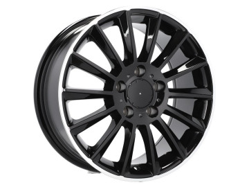 Jantes Look Mercedes Turbine 16x7 5X112 ET 45 66.6 (Preto + Aba Polida) 