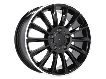 Jantes Look Mercedes Turbine 15x6 5X112 ET 44 66.6 (Preto + Aba Polida) 