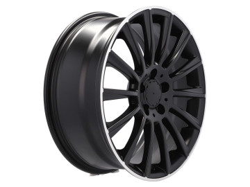 Jantes Look Mercedes Turbine 18x7.5 5X112 ET 44 66.6 (Preto Metade Matte + Aba Polida)