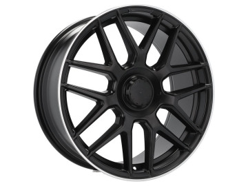 Jantes Look Mercedes E63s 18x8 5X112 ET 45 66.6 (Preto Metade Matte + Aba Polida) 