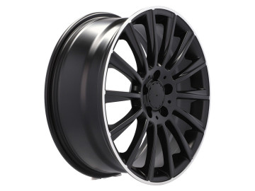 Jantes Look Mercedes Turbine 19x8.5 5X112 ET 38 66.6 Preto Metade Matte + Aba Polida