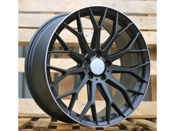 Jantes Look Mercedes AMG C63 SE Performance 19x8 5X112 ET 43 66.6 (Preto Metade Matte + Aba Polida)