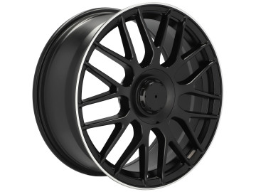 Jantes Look Mercedes AMG C63S 17x7.5 5X112 ET 35 66.5 (Preto + Aba Polida)