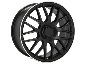 Jantes Look Mercedes AMG C63S 17x7.5 5X112 ET 35 66.5 (Preto + Aba Polida)