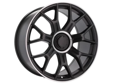 Jantes Look Mercedes AMG GLC 18x8 5X112 ET 32.5 66.6 (Preto Metade Matte + Aba Polida)