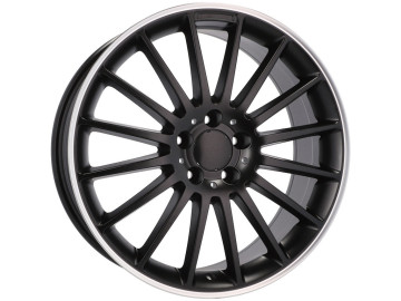 Jantes Look Mercedes C63 AMG 17x7.5 5X112 ET 40 66.6 (Preto Metade Matte + Aba Polida)