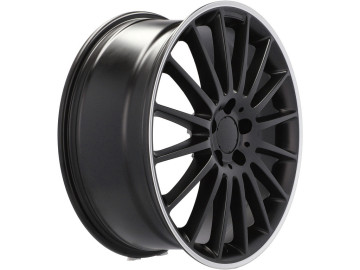 Jantes Look Mercedes C63 AMG 17x7.5 5X112 ET 40 66.6 (Preto Metade Matte + Aba Polida)